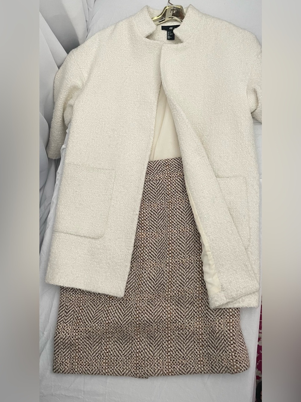 Cream Soft Textured 3/4 Coat
